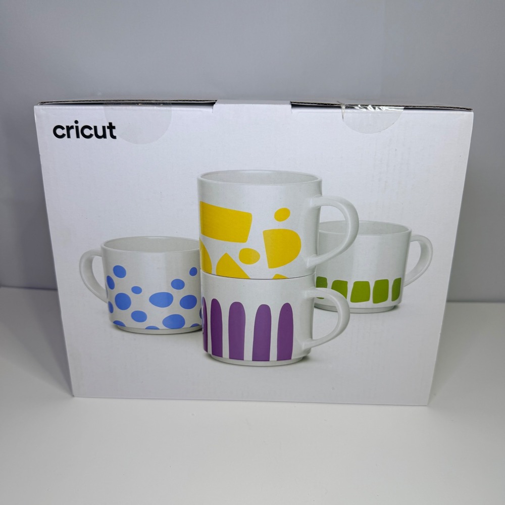 Cricut Stackable Ceramic‎ Mug Blank White 10oz 4 Count for Mug Press New Sealed